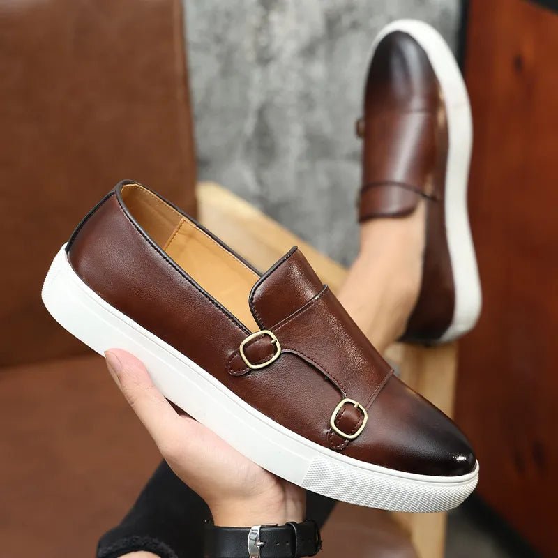 Men’s Double - Buckle Loafer Sneakers – Refined Slip - On Design