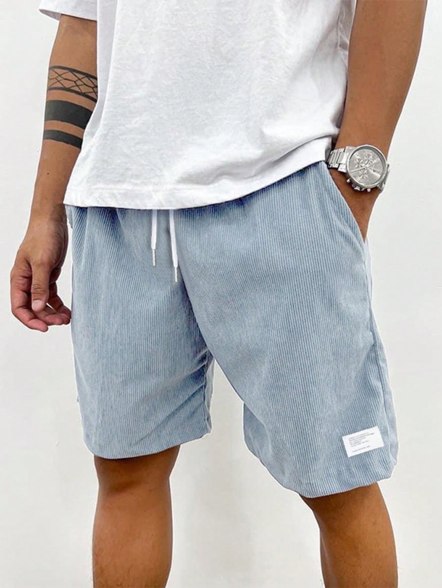 Men’s Elastic Waist Shorts with Drawstring and Side Pockets