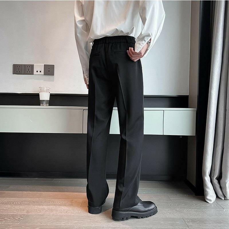 Men's High-Waisted Wide Leg Pleated Front Trousers
