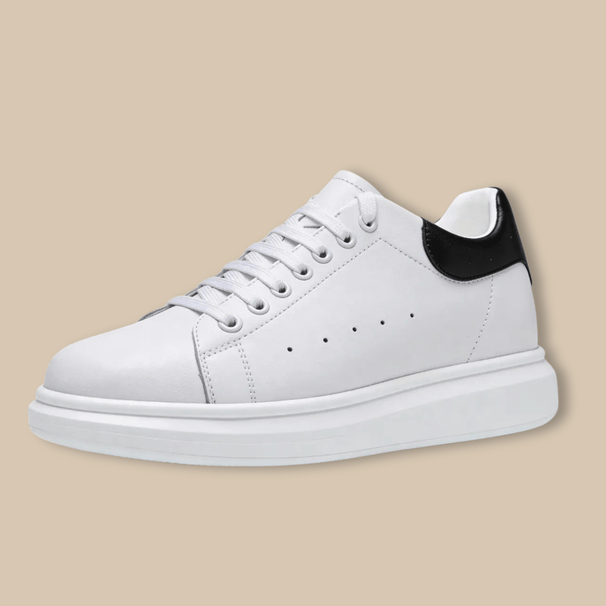 Men’s Lace - Up Platform Sneakers with Contrast Heel Panel
