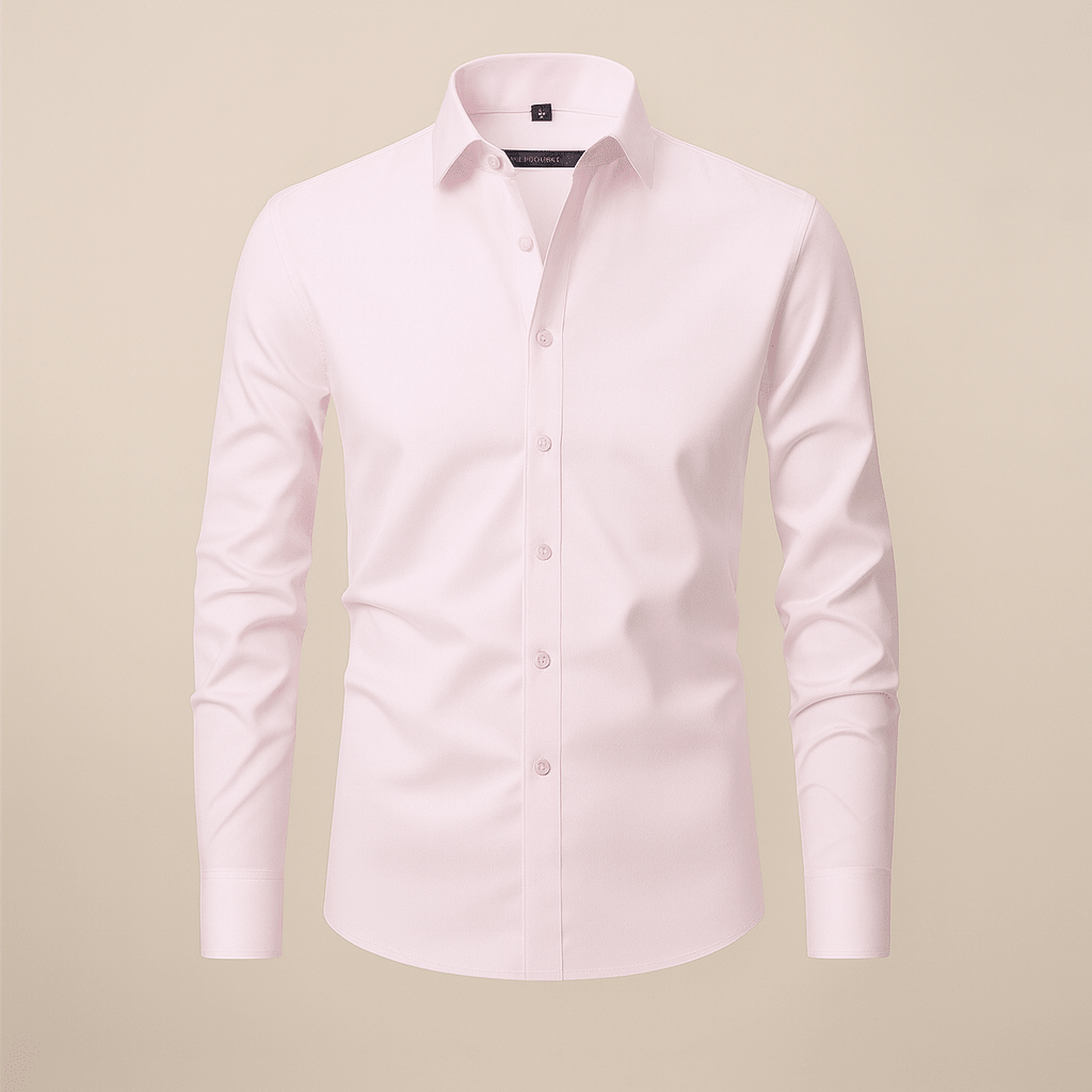 Men’s Long Sleeve Button - Up Shirt with Chest Pocket and Classic Collar