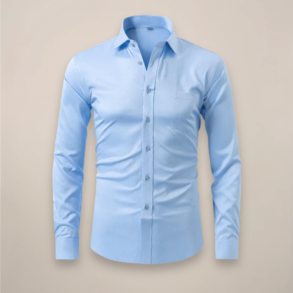 Men’s Long Sleeve Button - Up Shirt with Chest Pocket and Classic Collar