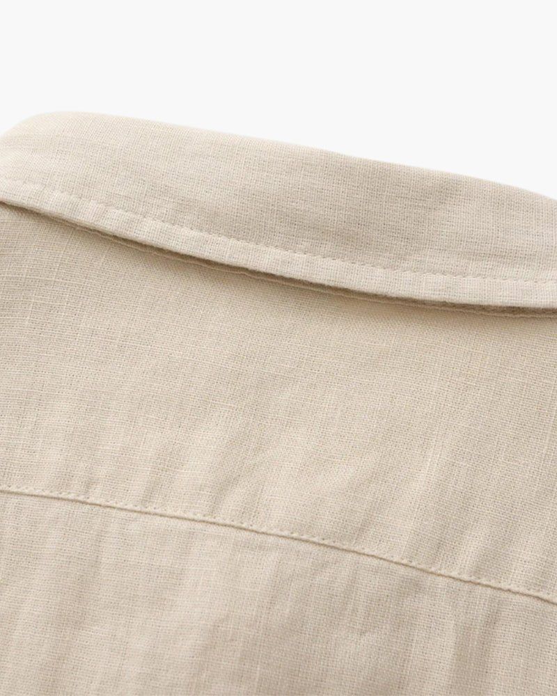 Men’s Long Sleeve Linen Shirt with Button Front