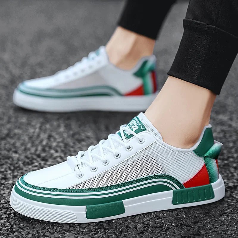 Men’s Mesh Low - Top Sneakers with Round Toe and Lace - Up Closure