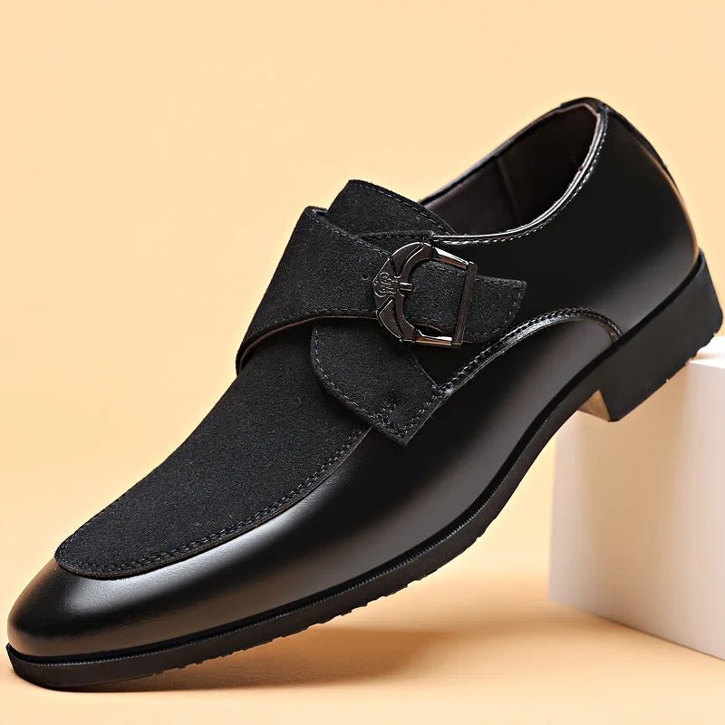 Men's Monk Strap Two - Tone Pointed Toe Dress Shoes