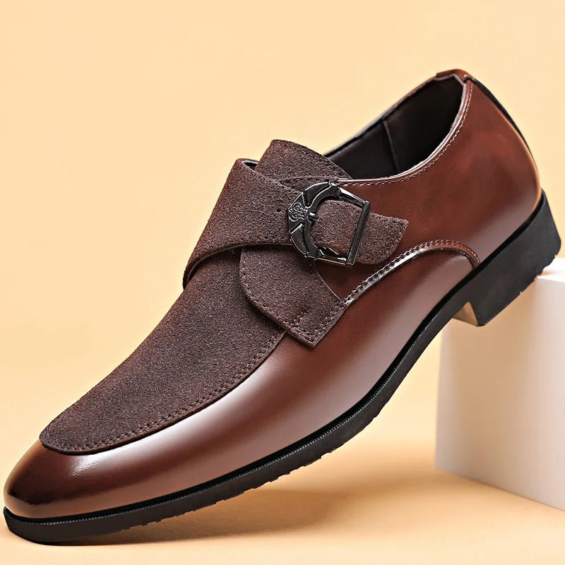 Men's Monk Strap Two - Tone Pointed Toe Dress Shoes