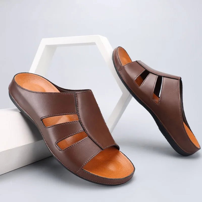 Men's Open - Toe Slip - On Sandals with Cutout Design