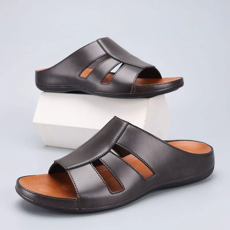 Men's Open - Toe Slip - On Sandals with Cutout Design