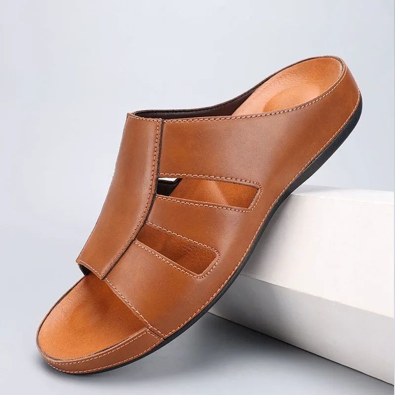 Men's Open - Toe Slip - On Sandals with Cutout Design