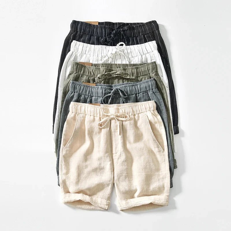 Men’s Pinstripe Drawstring Shorts with Relaxed Summer Fit