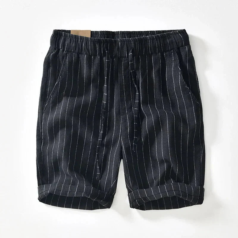 Men’s Pinstripe Drawstring Shorts with Relaxed Summer Fit