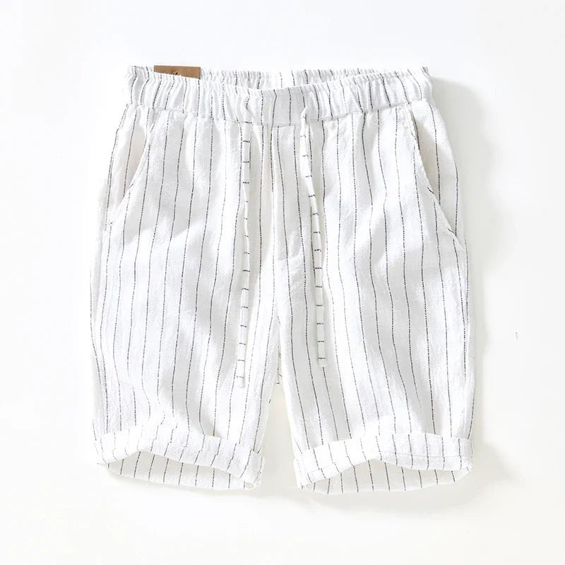 Men’s Pinstripe Drawstring Shorts with Relaxed Summer Fit