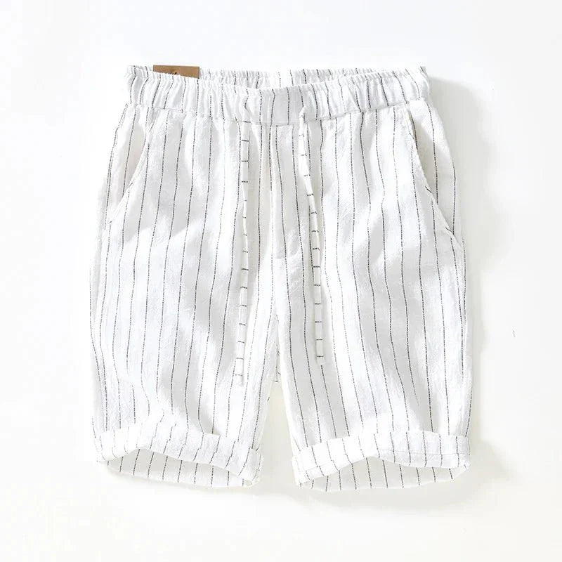 Men’s Pinstripe Drawstring Shorts with Relaxed Summer Fit