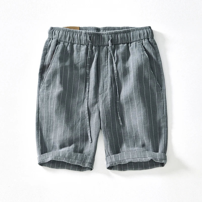 Men’s Pinstripe Drawstring Shorts with Relaxed Summer Fit