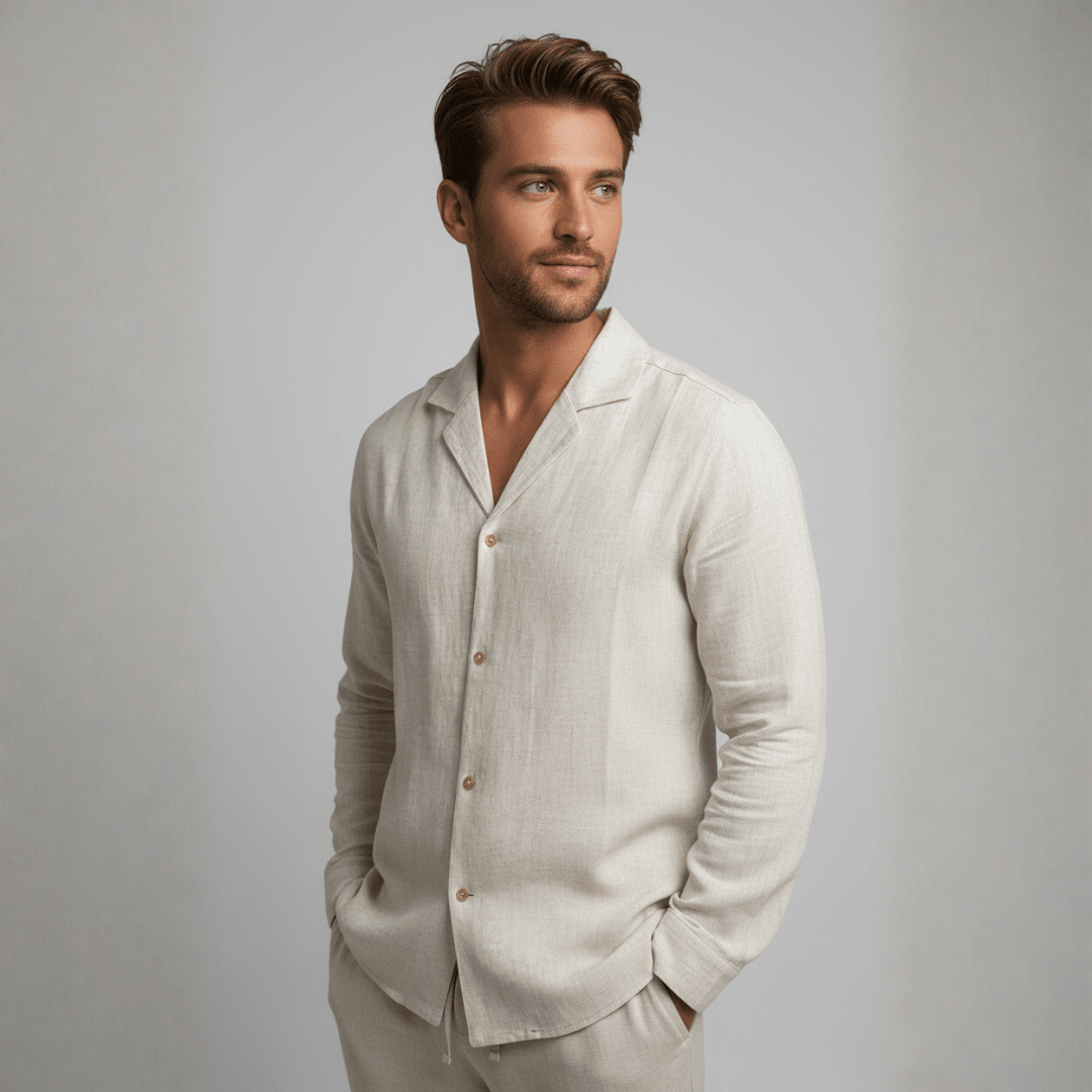 Men’s Refined Linen Summer Two - Piece Set – Relaxed Shirt and Tailored Trousers