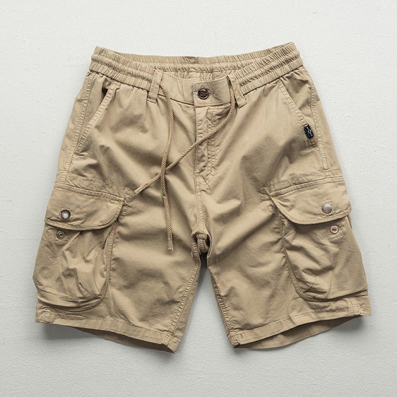 Men’s Relaxed Fit Cargo Shorts with Drawstring Waist and Utility Pockets