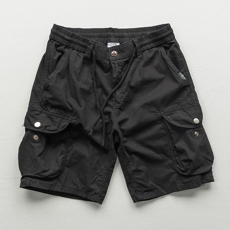 Men’s Relaxed Fit Cargo Shorts with Drawstring Waist and Utility Pockets