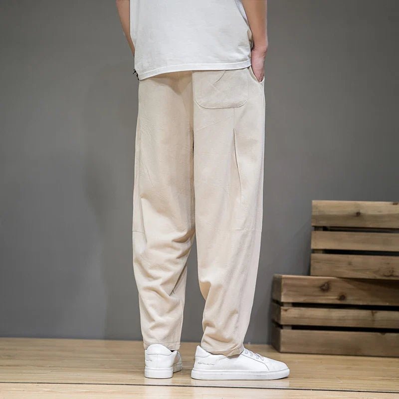 Men’s Relaxed Tie - Waist Pants – Minimalist Casual Draped Silhouette