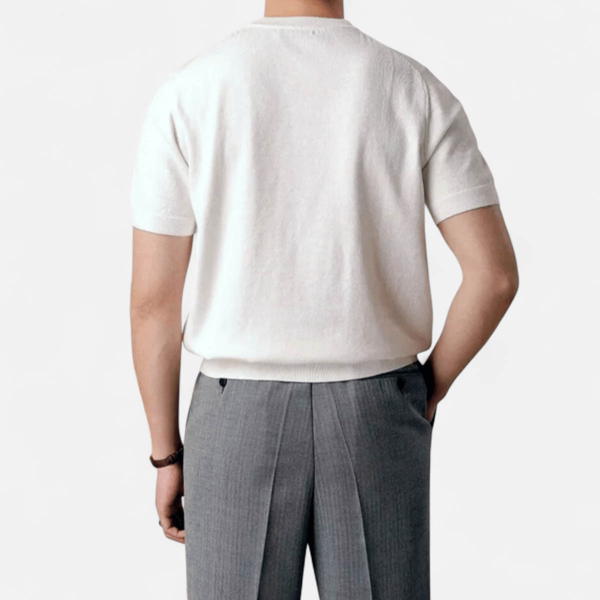 Men’s Short Sleeve Knit T-Shirt with Crew Neck, Ribbed Hem, and Clean Solid Finish for Casual Wear