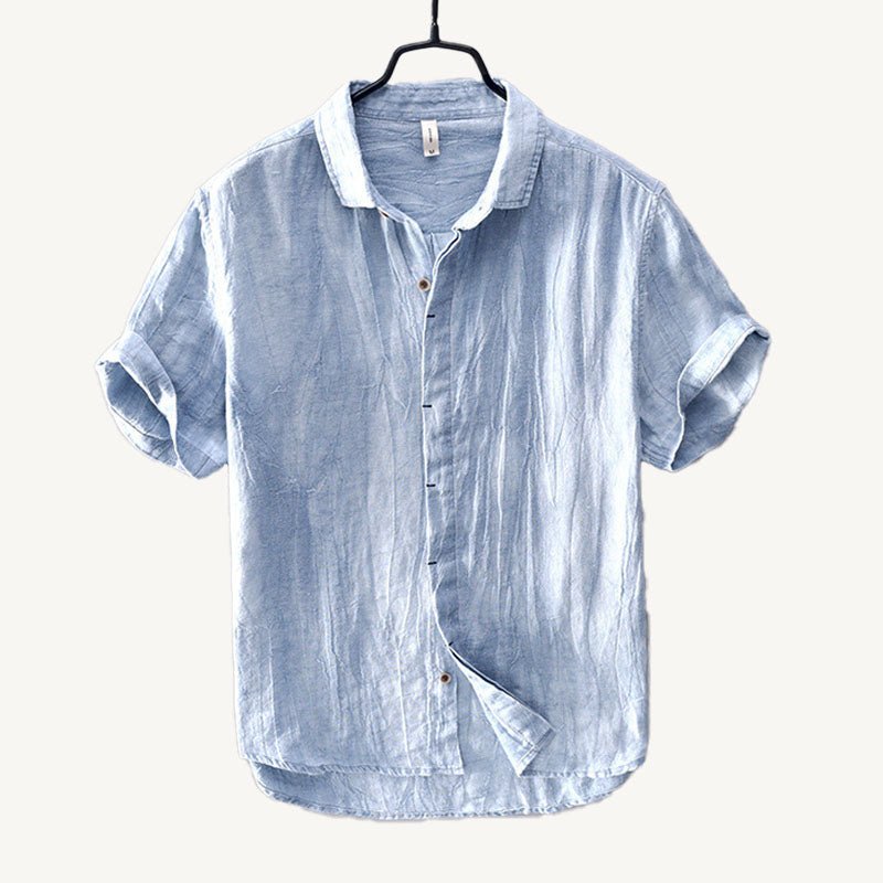 Men's Short Sleeve Linen Button - Up Shirt