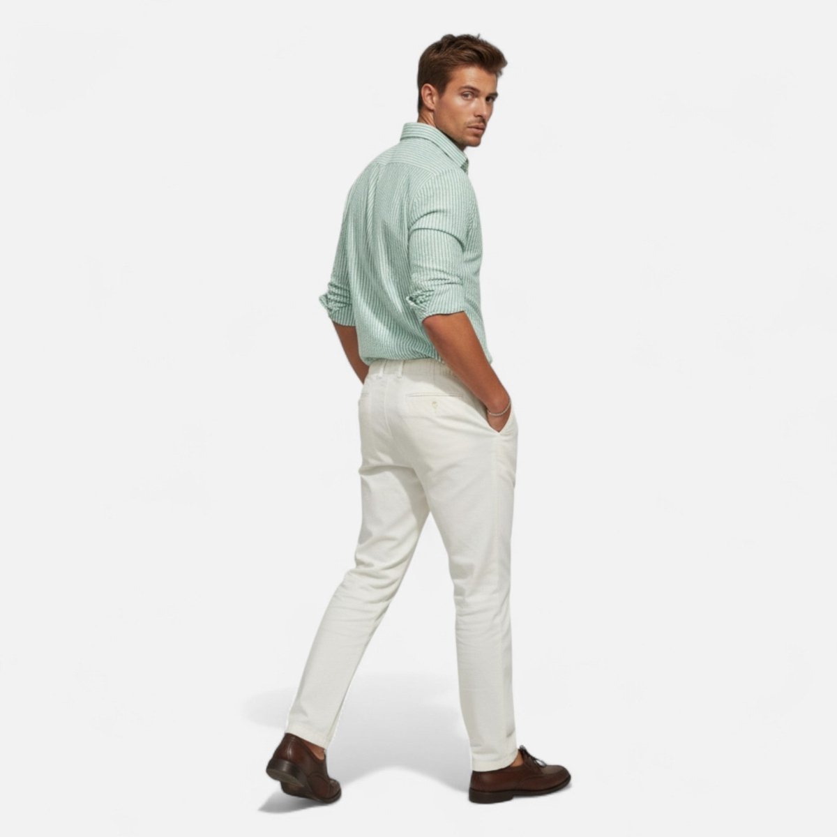Men’s Slim - Fit Striped Business Shirt – Refined Everyday Tailoring