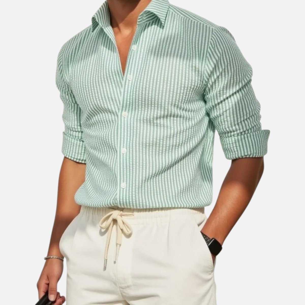 Men’s Slim - Fit Striped Business Shirt – Refined Everyday Tailoring