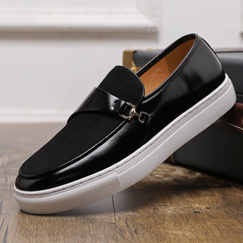 Men’s Slip - On Loafer Sneakers with Strap Detail and Two - Tone Upper