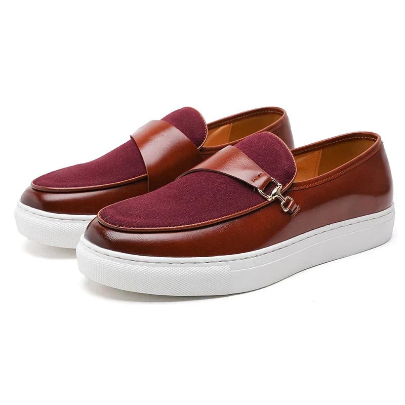 Men’s Slip - On Loafer Sneakers with Strap Detail and Two - Tone Upper