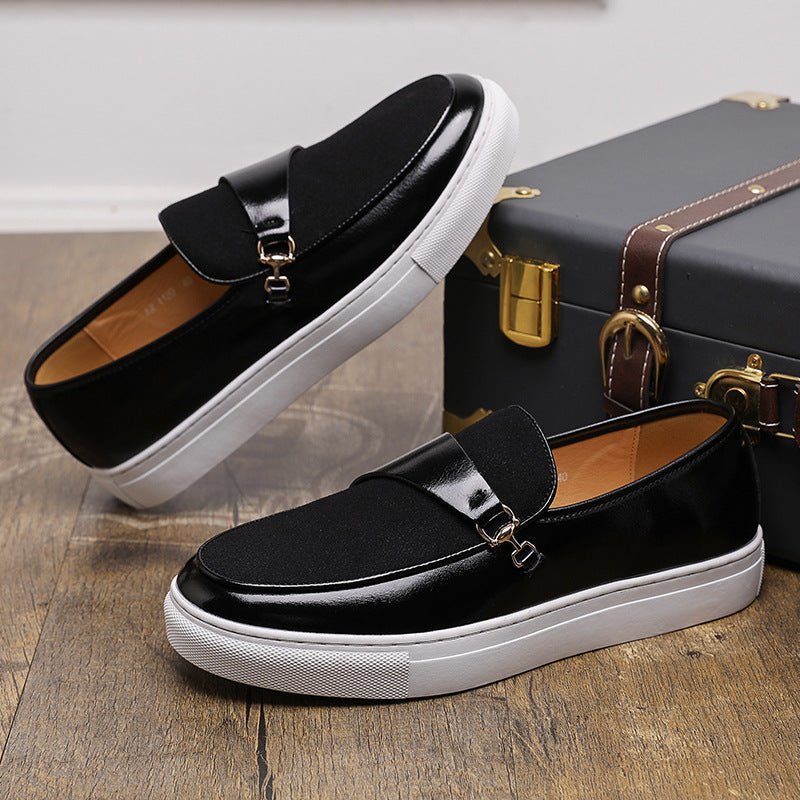 Men’s Slip - On Loafer Sneakers with Strap Detail and Two - Tone Upper