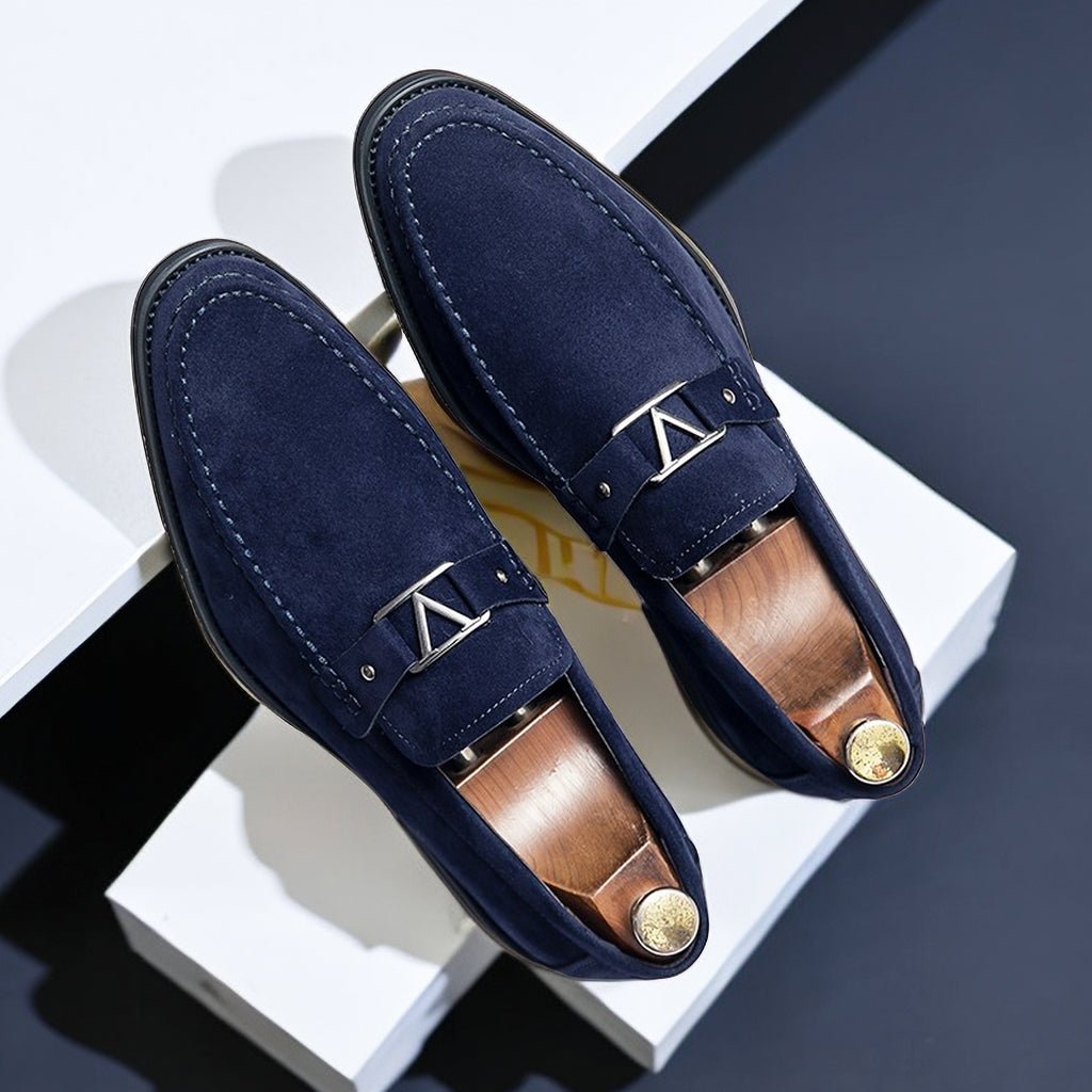 Men’s Slip - On Loafers with Metal Bit Detail and Low Heel