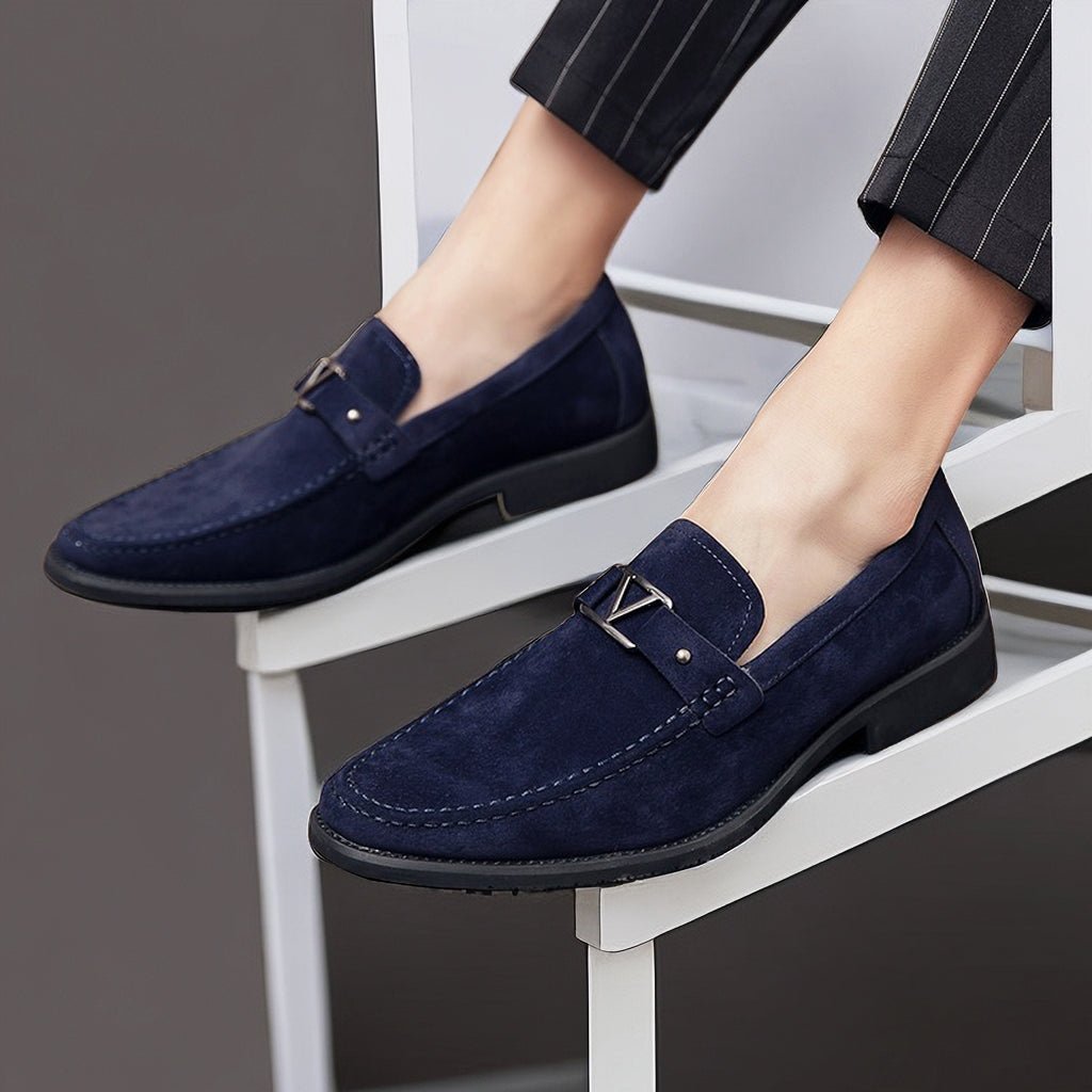 Men’s Slip - On Loafers with Metal Bit Detail and Low Heel