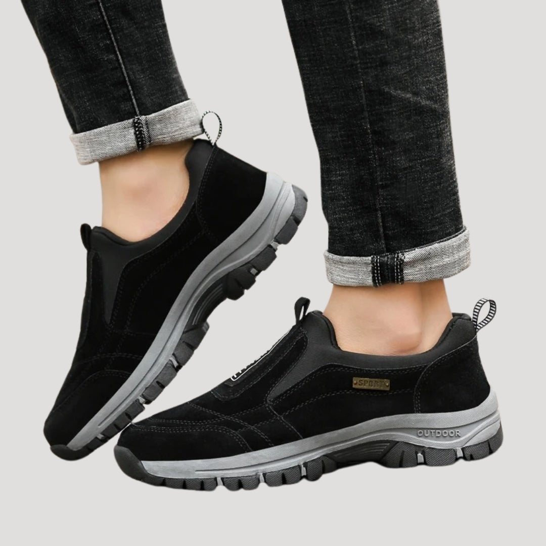 Men’s Slip - On Low - Top Shoes with Elastic Side Panels and Textured Sole