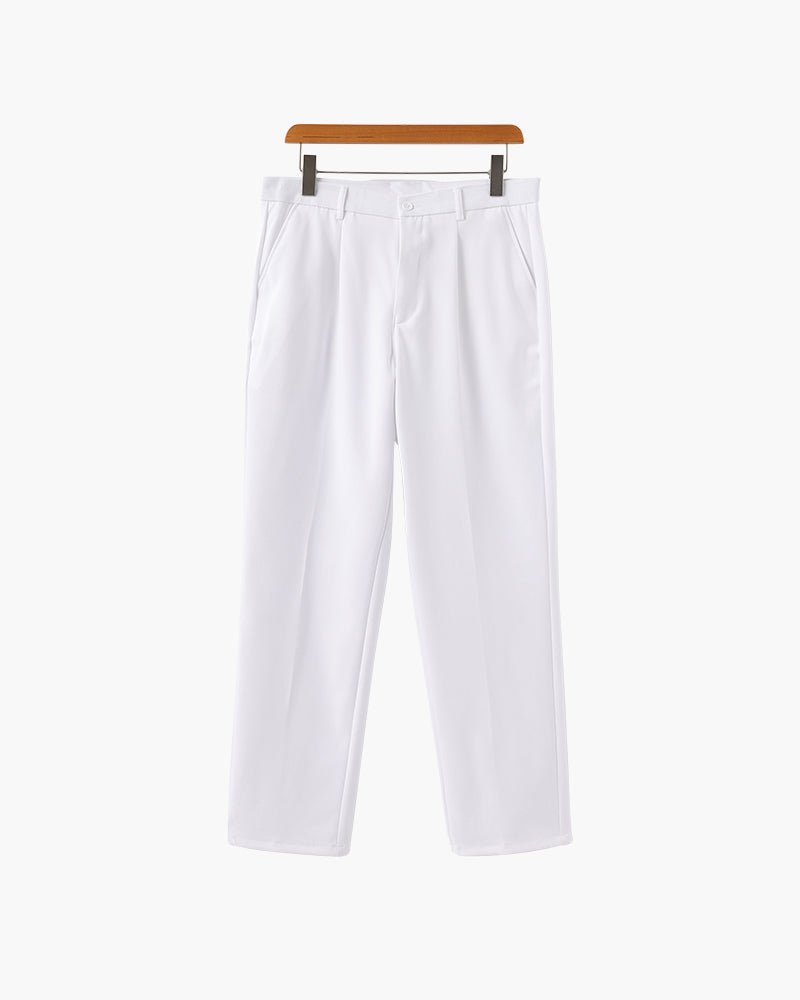 Men’s Wide Fit Straight - Leg Pants with Pleated Front