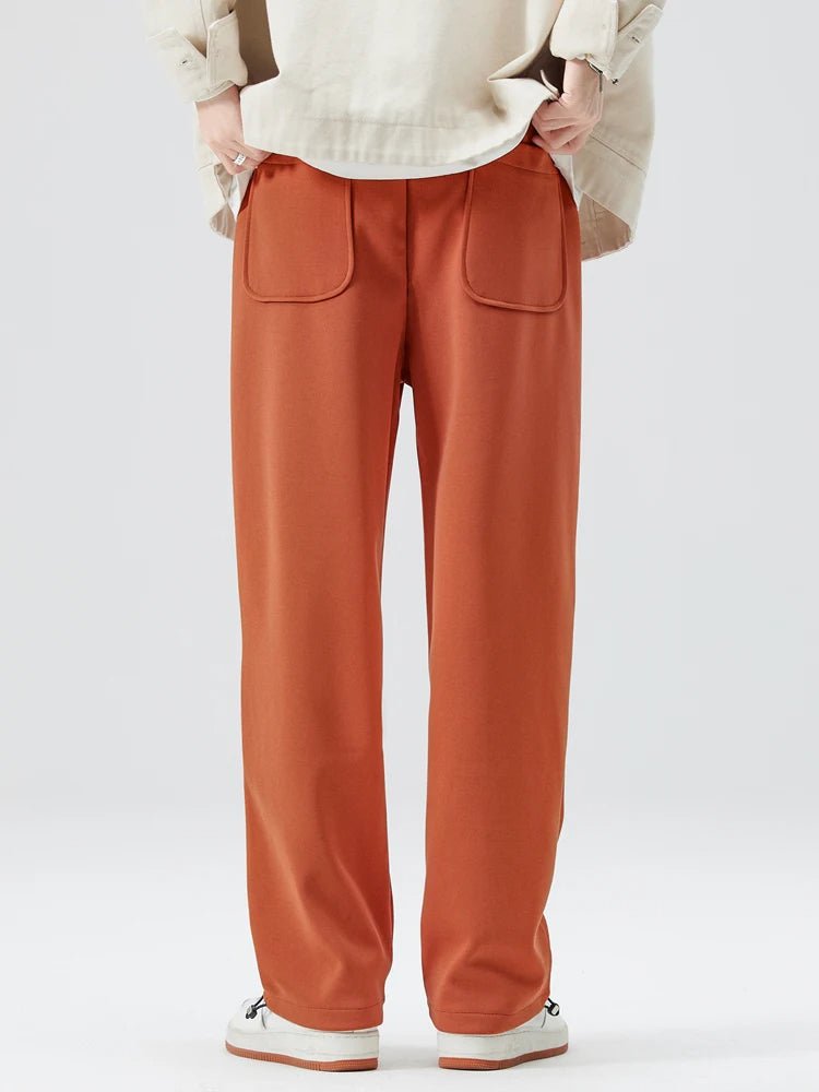 Men's Wide Leg Drawstring Waist Pants with Side Pockets