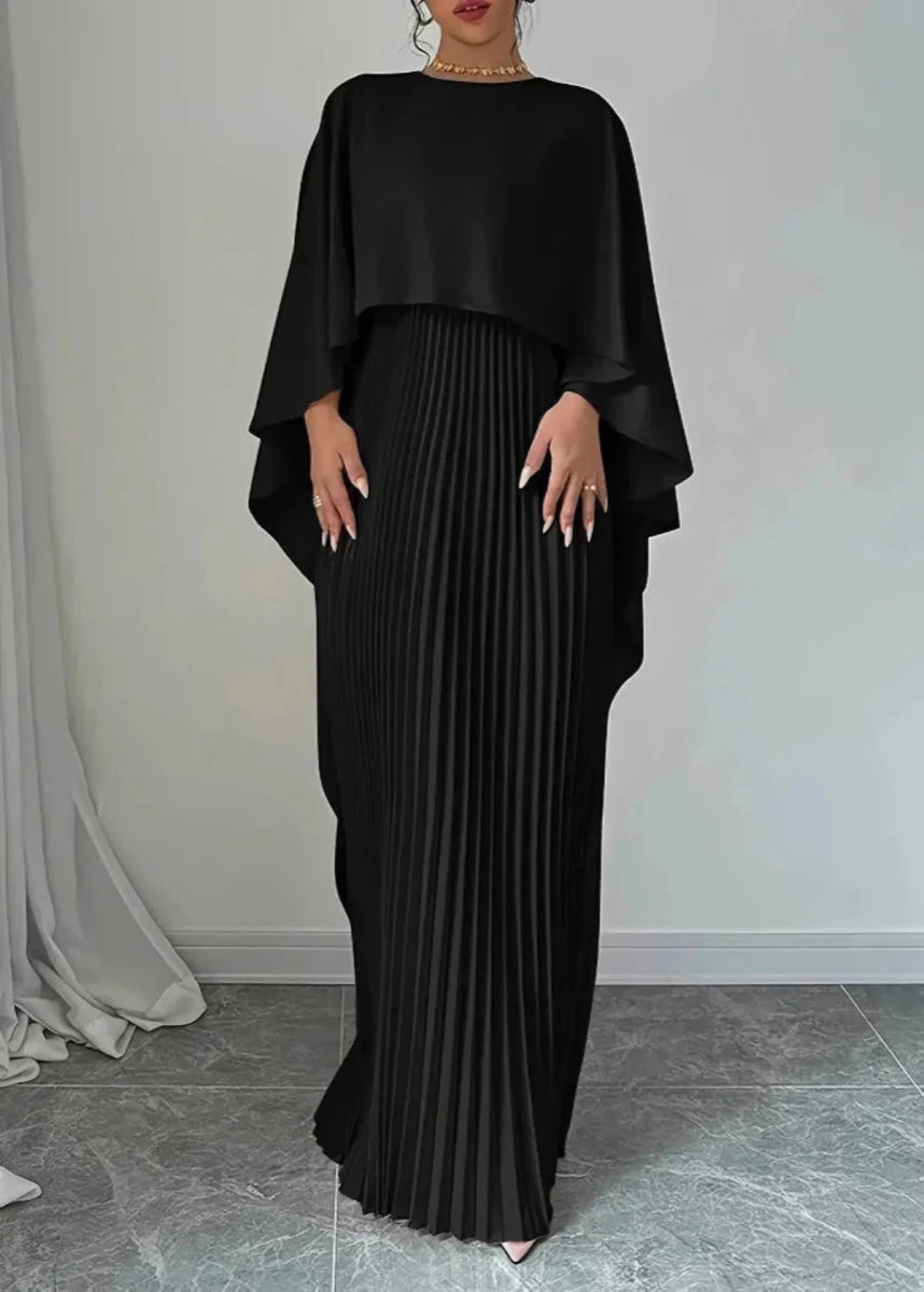 Women's Batwing Sleeve Pleated Maxi Dress