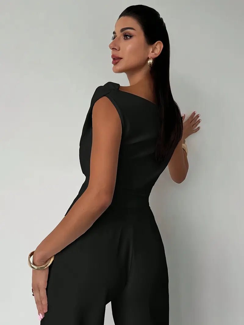 Women’s Draped Off - Shoulder Top with Asymmetrical Neckline