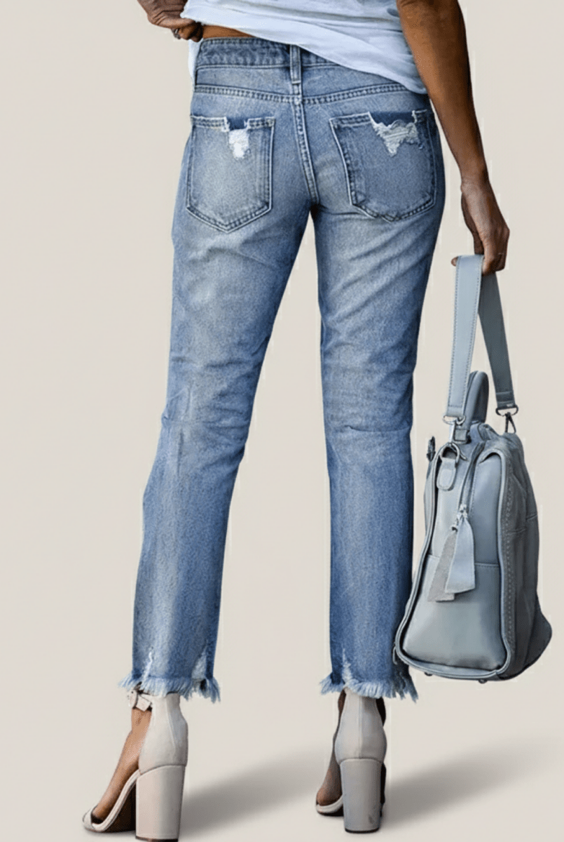 Women’s High - Waist Distressed Skinny Jeans – Sculpted Fit with Modern Edge