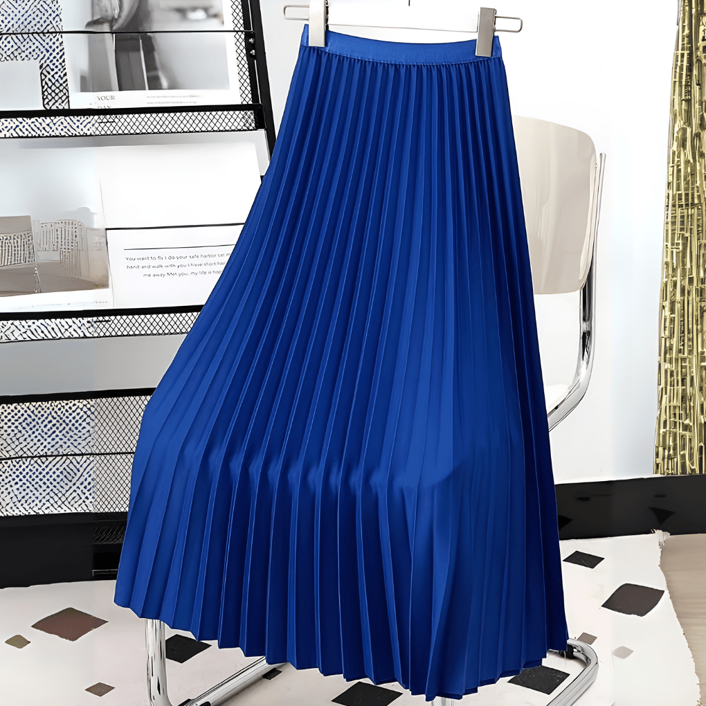 Women’s High - Waist Pleated Midi Skirt – Elegant Structured Silhouette