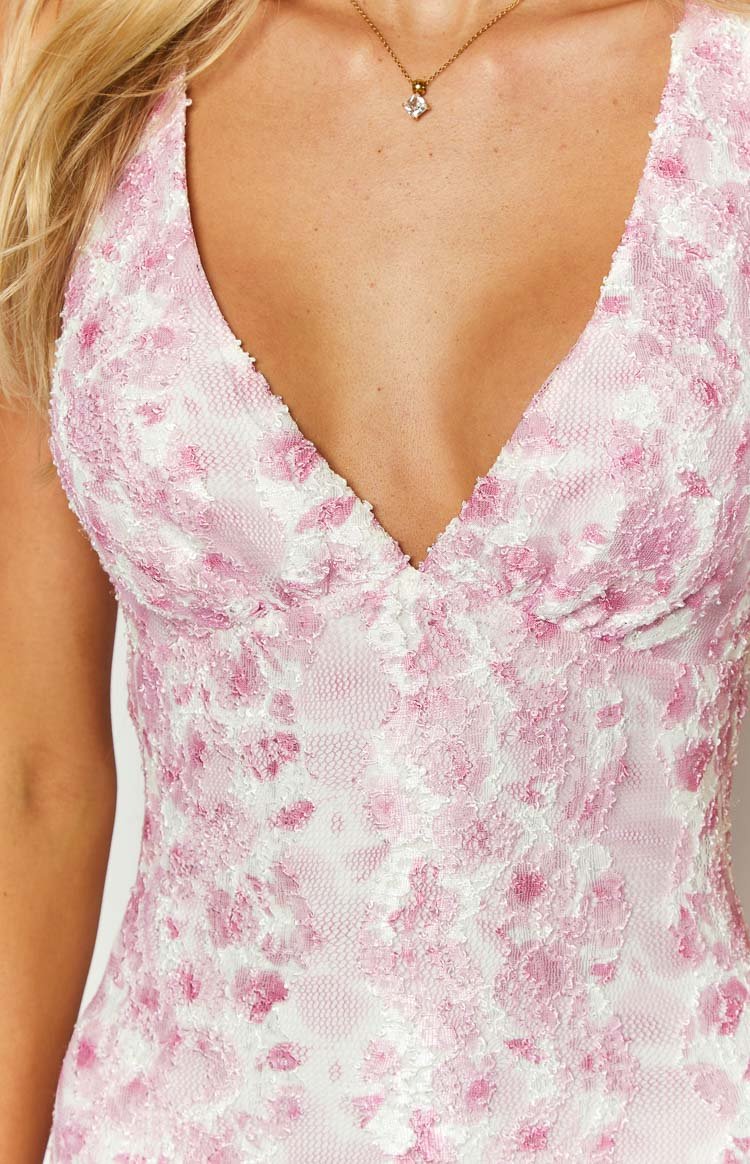 Women’s Lace Maxi Dress with V - Neck and Open Back – Wedding Guest Dress