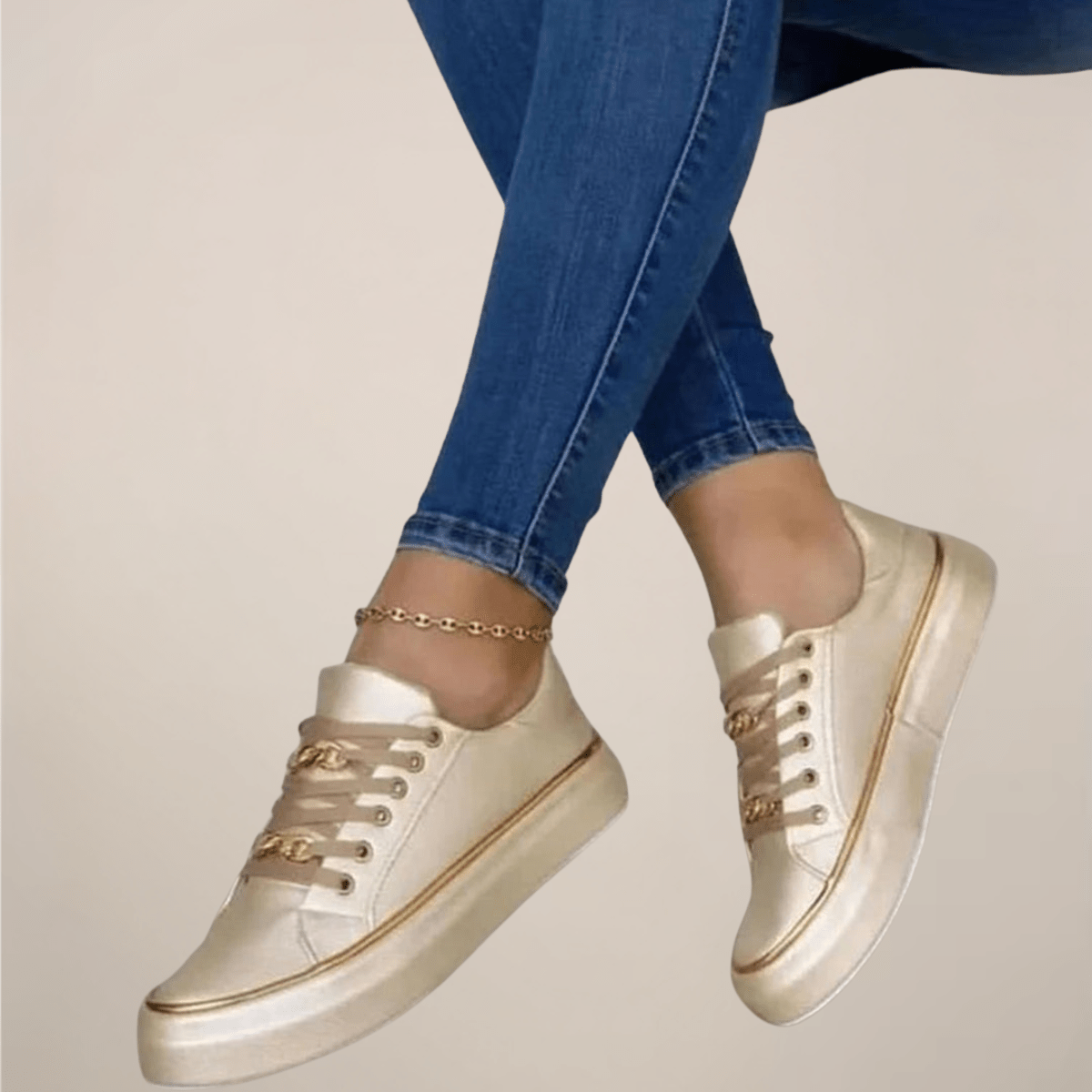 Women’s Low - Top Lace - Up Sneakers with Decorative Hardware Detail
