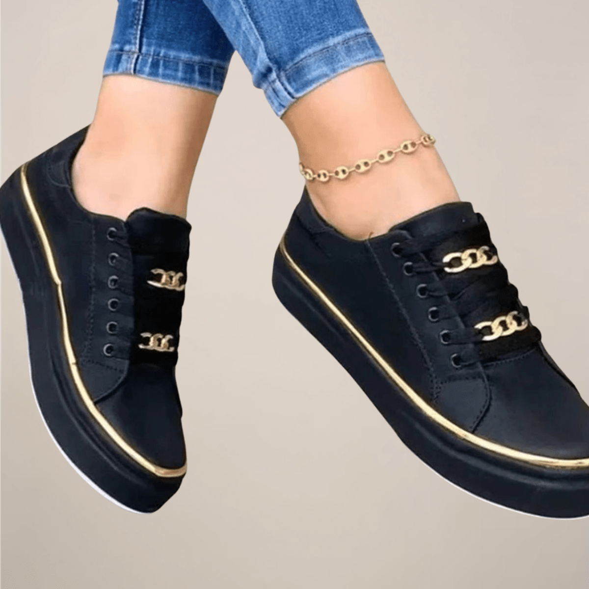 Women’s Low - Top Lace - Up Sneakers with Decorative Hardware Detail