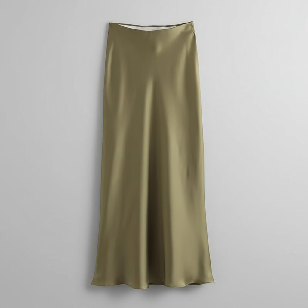 Women’s Midi Skirt with Smooth Finish and Flared Hem
