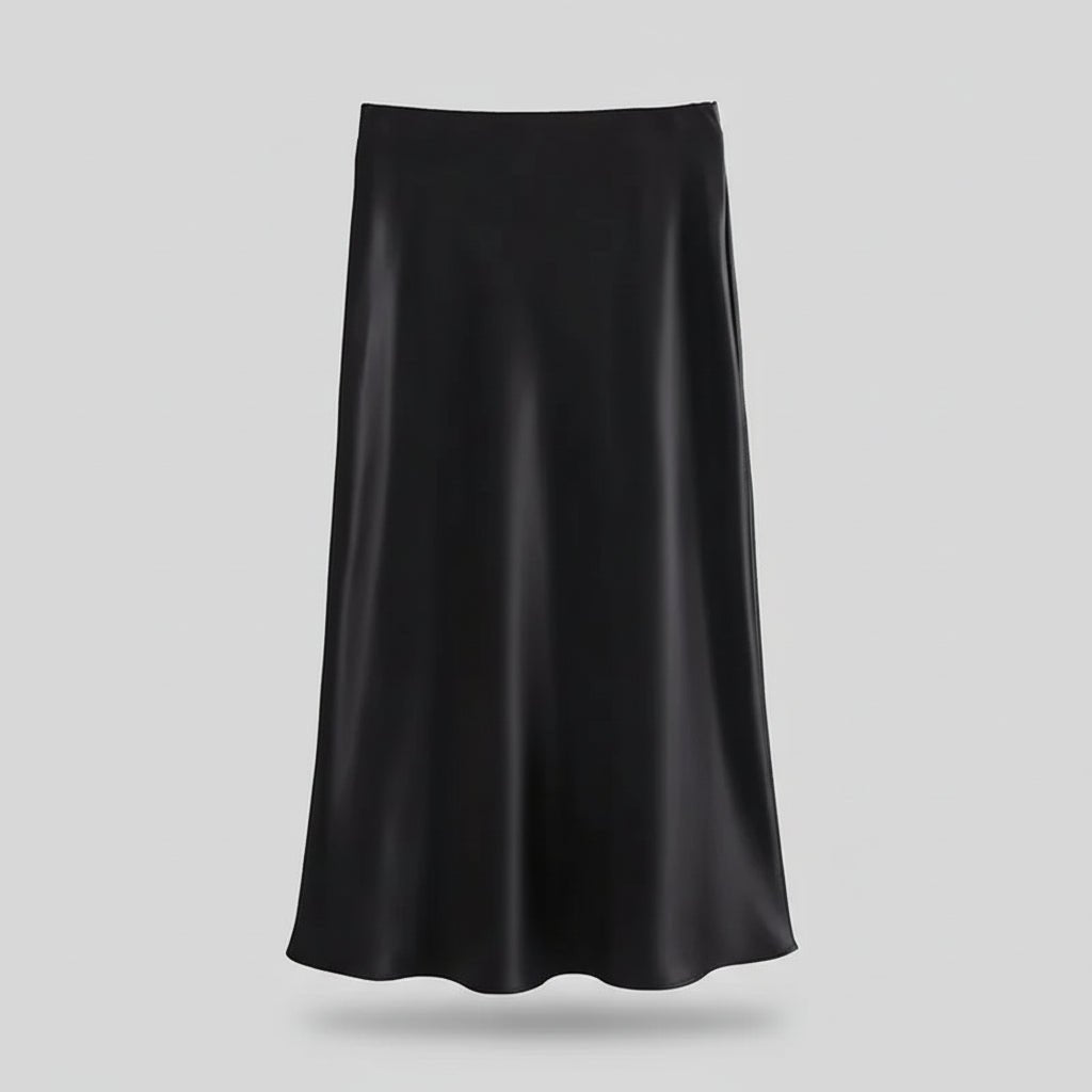 Women’s Midi Skirt with Smooth Finish and Flared Hem