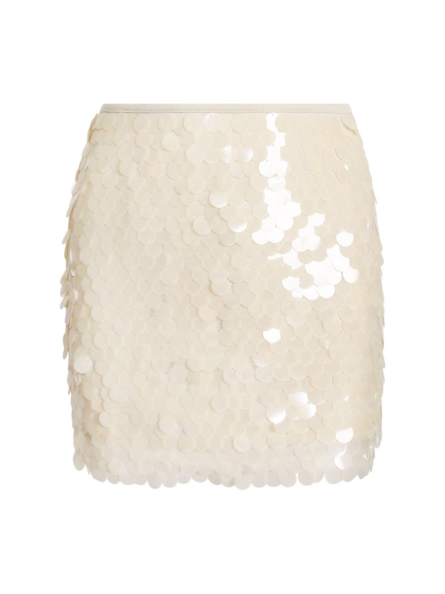 Women’s Mini Skirt with All - Over Sequin Disc Overlay
