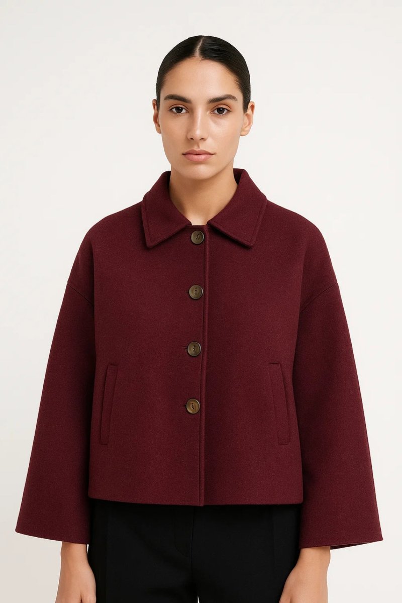 Women’s Short Button - Down Jacket – Elegant Cropped Outerwear for All Occasions