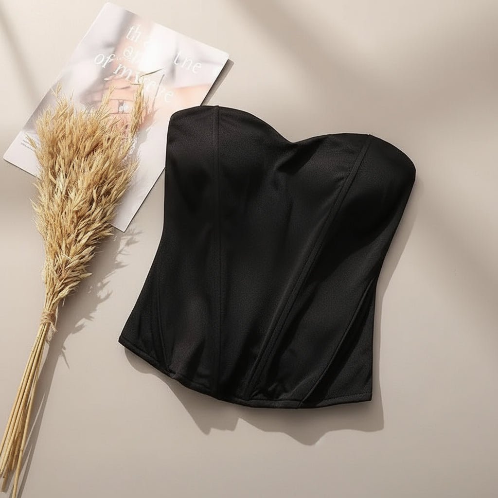 Women’s Strapless Corset Top – Structured Sweetheart Bustier for Elegant Evenings